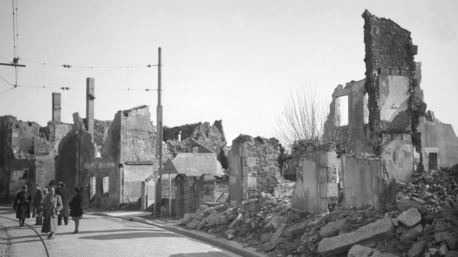 Oradour-sur-Glane, a  town whose people were massacred by the SS Panzer Division Das Reich
