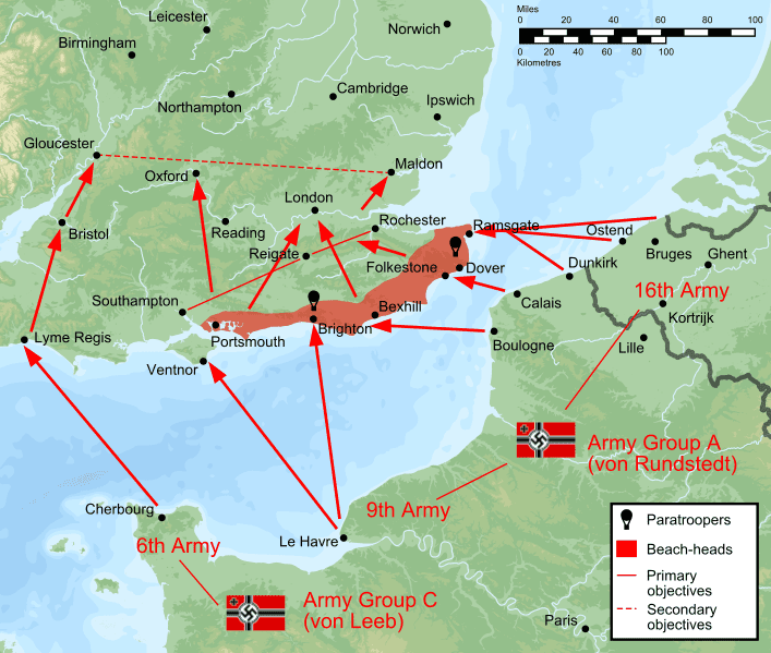 Battle Plan of Operation Sea Lion (Map)