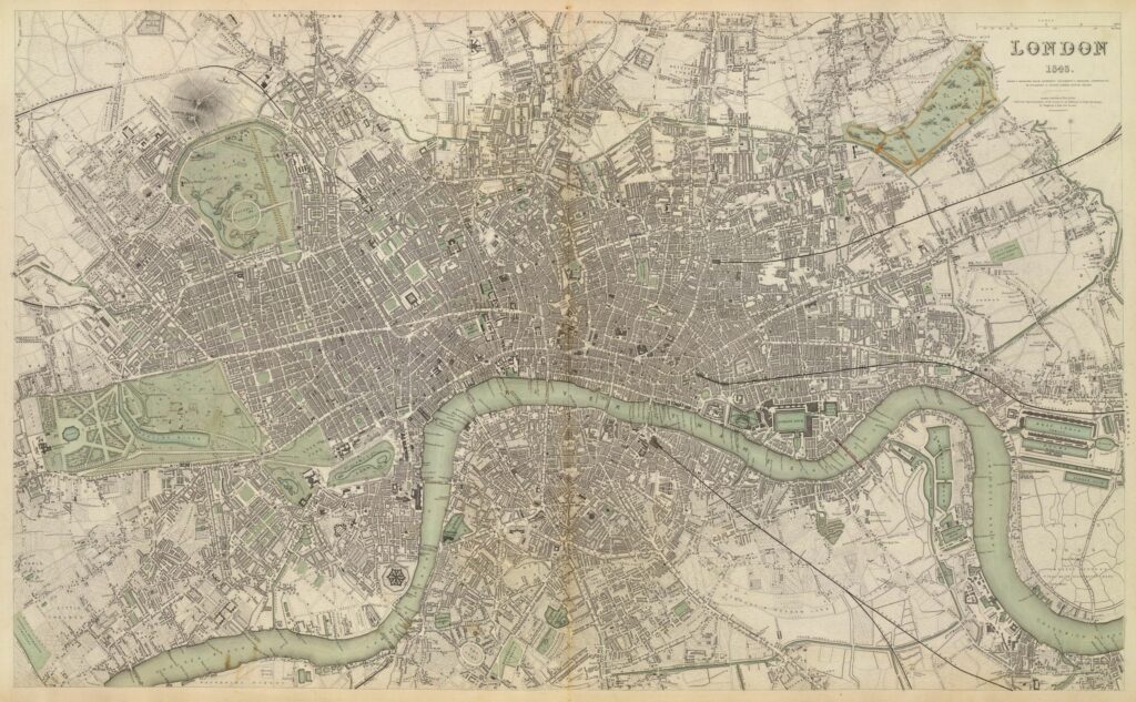 Map of London, 1843 - Framed Print