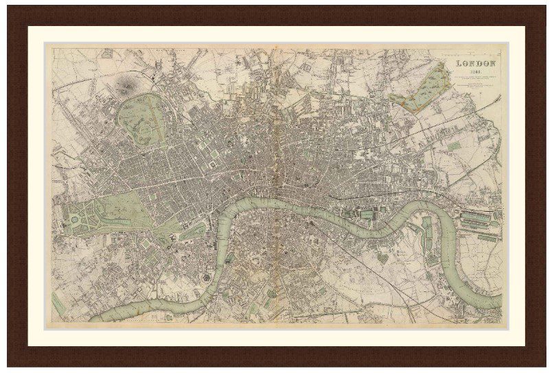 Map of London, 1843 - Framed Print