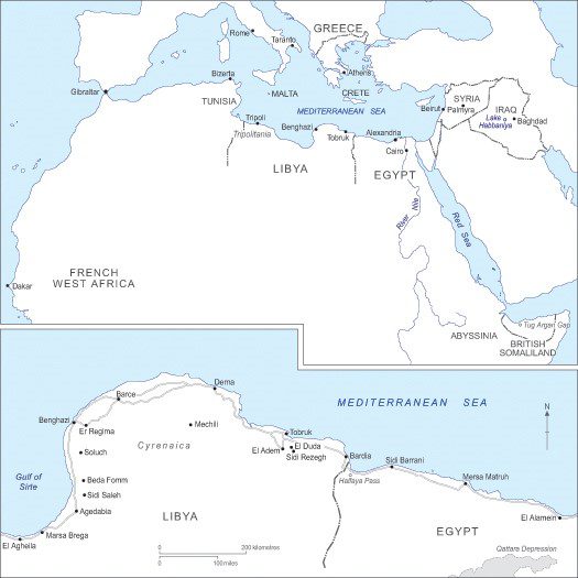The Mediterranean theatre of operations in 1940-1941.