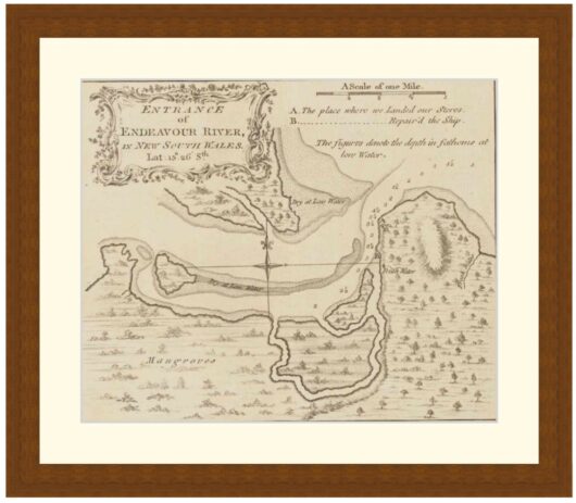 Entrance of Endeavour River, as Mapped by James Cook, 1848 - Framed Print