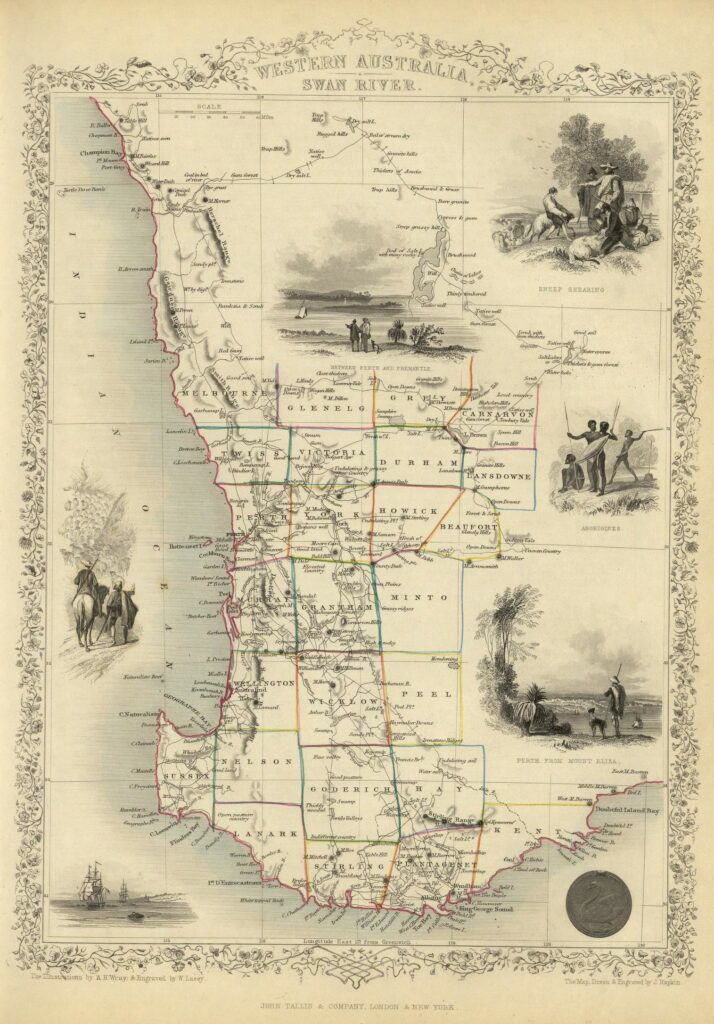 Map of Western Australia, Swan River, 1851 - Framed Print - History Guild