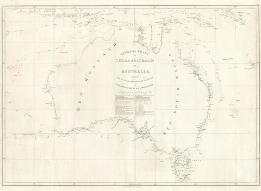 General chart of Terra Australis or Australia, 1814 - Framed Print