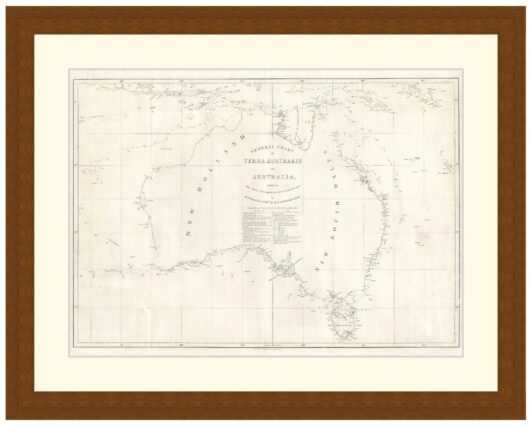 General chart of Terra Australis or Australia, 1814 - Framed Print
