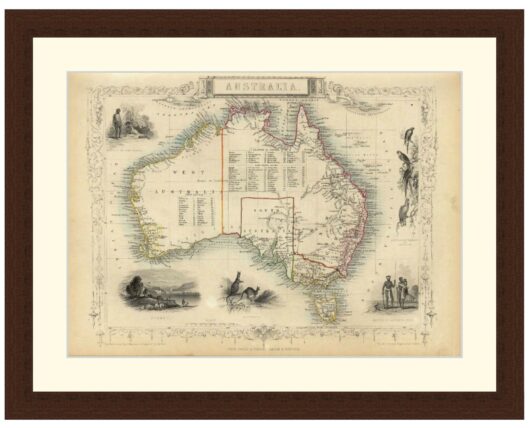 Map of Australia, 1851 - Framed Print