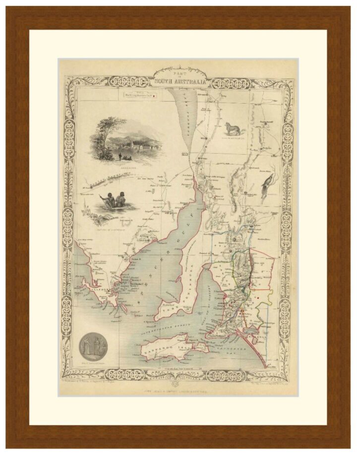 Map of South Australia, 1851 - Framed Print