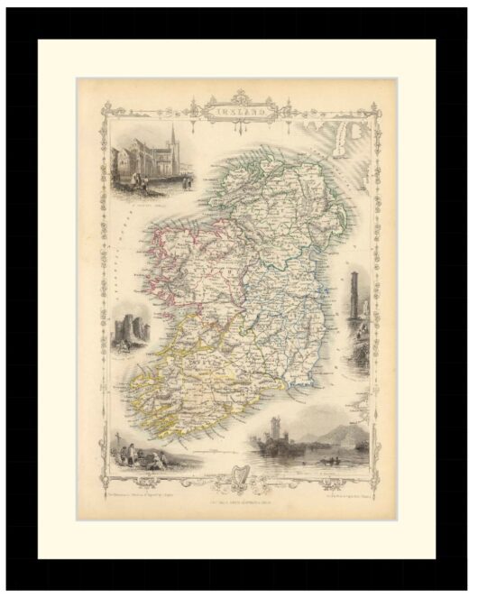 Map of Ireland, 1851 - Framed Print