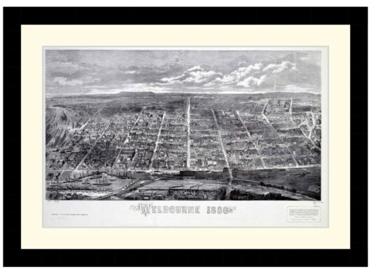 Map of Melbourne, 1880 - Framed Print