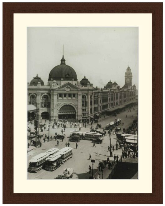 Flinders St Station, Melbourne, 1920's Historical Photo - Framed Print