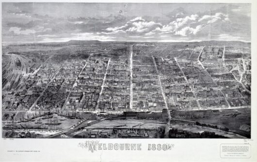Map of Melbourne, 1880 - Framed Print
