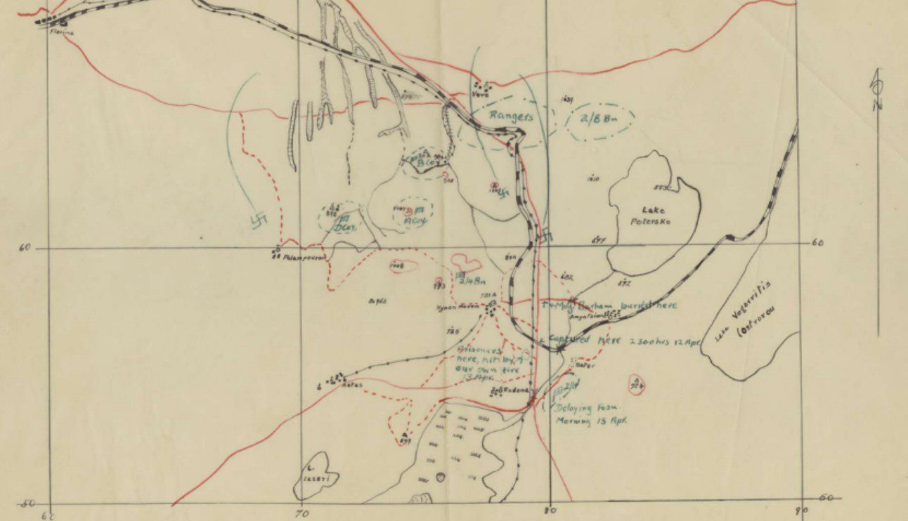 Australian Positions during the Battle of Vivi
