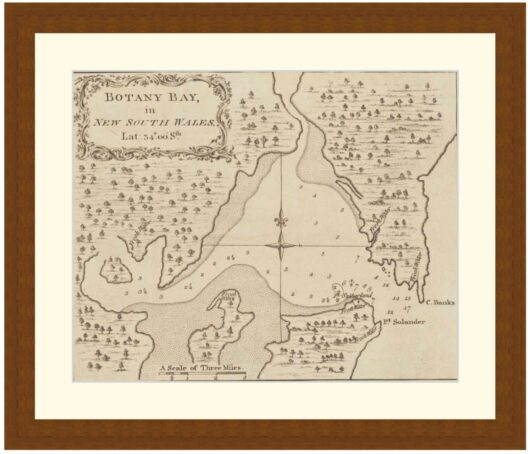 Map of Botany Bay, New South Wales, 1848 - Framed Print
