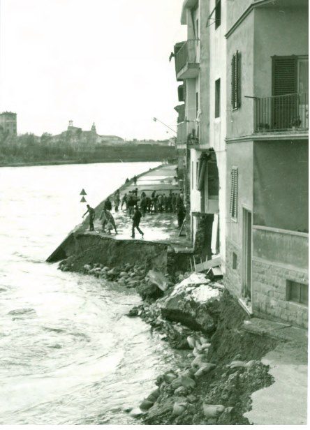 River Arno in flood, 1966, Florence.