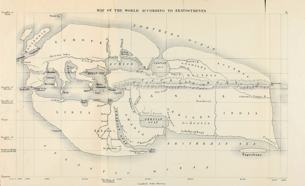 Reconstruction of map of the World according to  Eratosthenes.