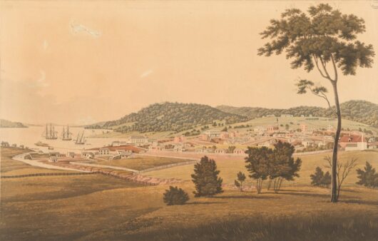 This South West View of Hobart Town Van Diemans Land, 1820 - Framed Print