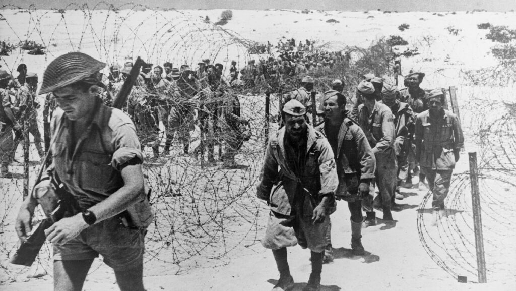 Captured Italian soldiers at the first battle of El Alamein.