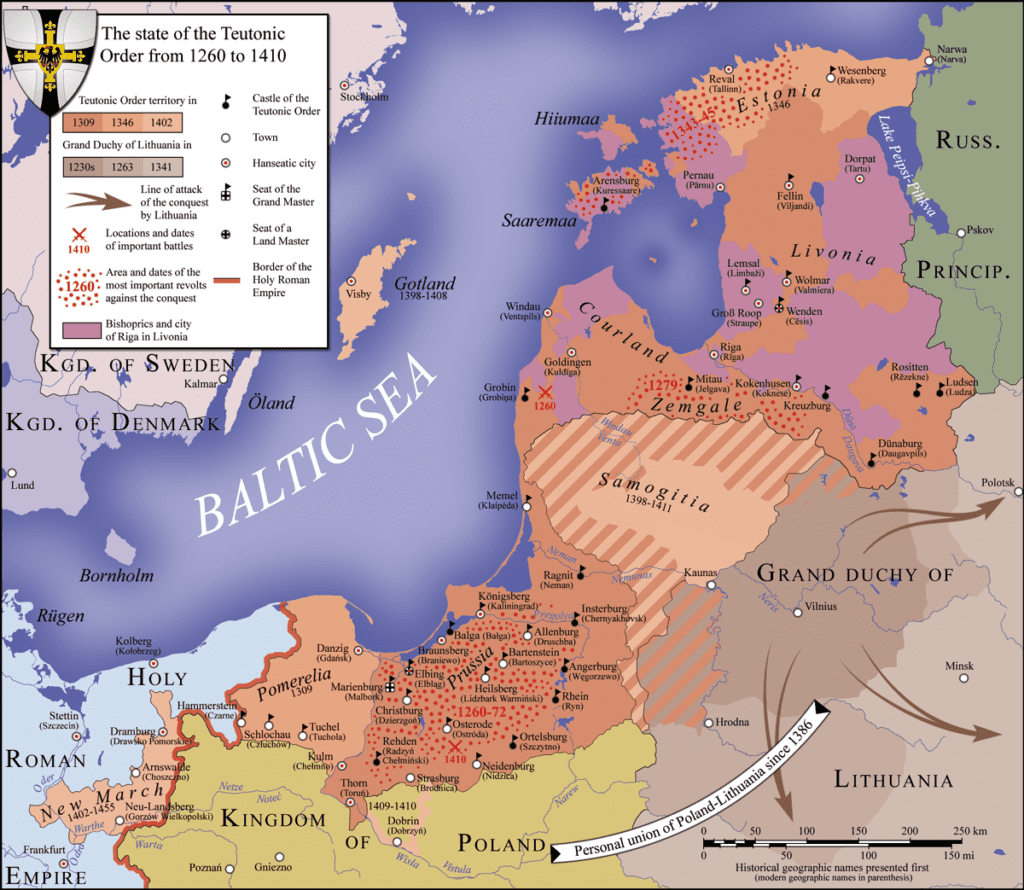 Map of the Teutonic Order in the Baltic