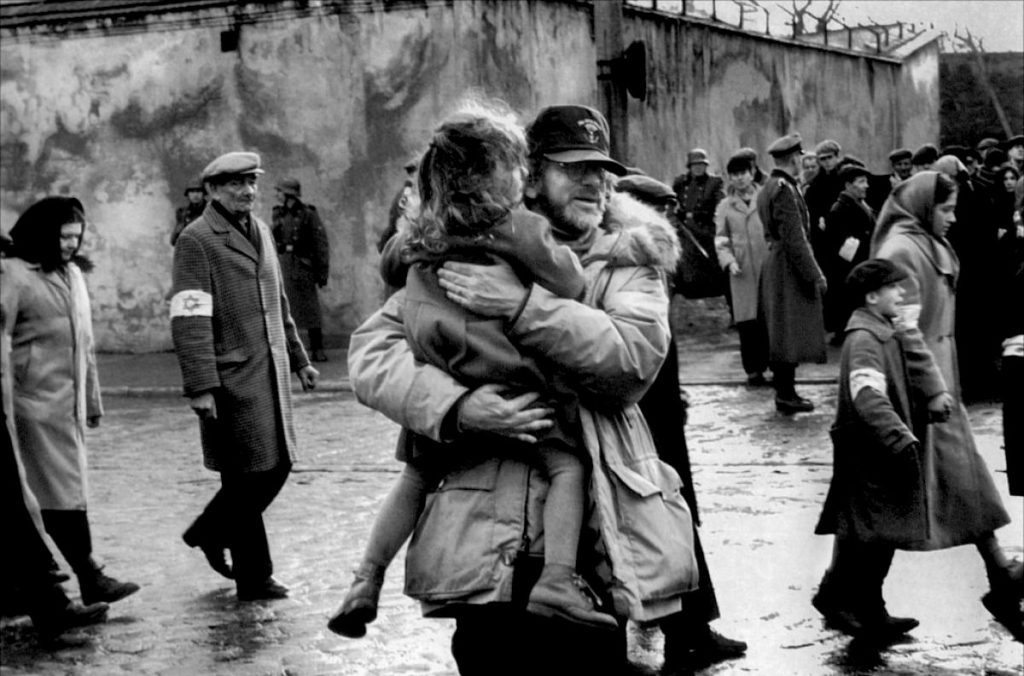 Spielberg on the set of Schindler's List.