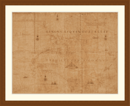 Map of Australia, New Guinea, New Zealand showing the results of Abel Tasman's voyages of 1642-3 and 1644 - Framed Print