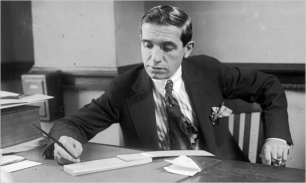 Charles Ponzi in his office, 1920